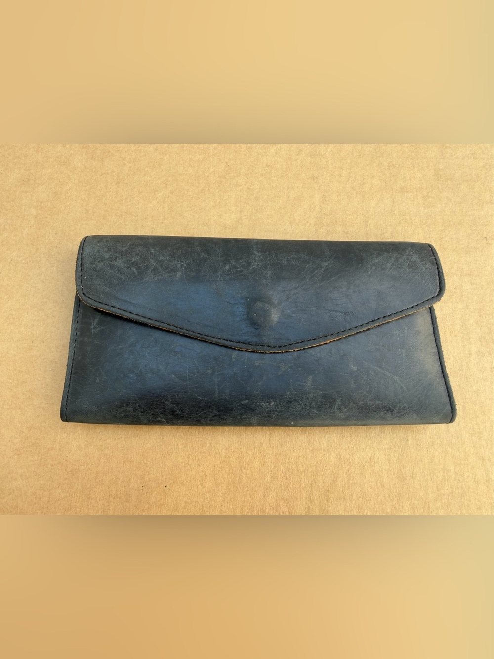 ABLE FashionABLE Ethiopian Leather Envelope Clutch Wallet Black 7.5 x 4